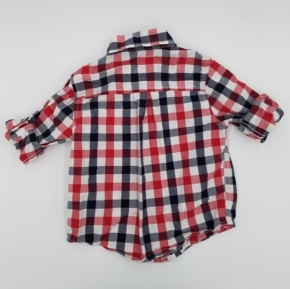 Gymboree Button Down Plaid Polo Shirt 12-18m - Picture 3 of 5